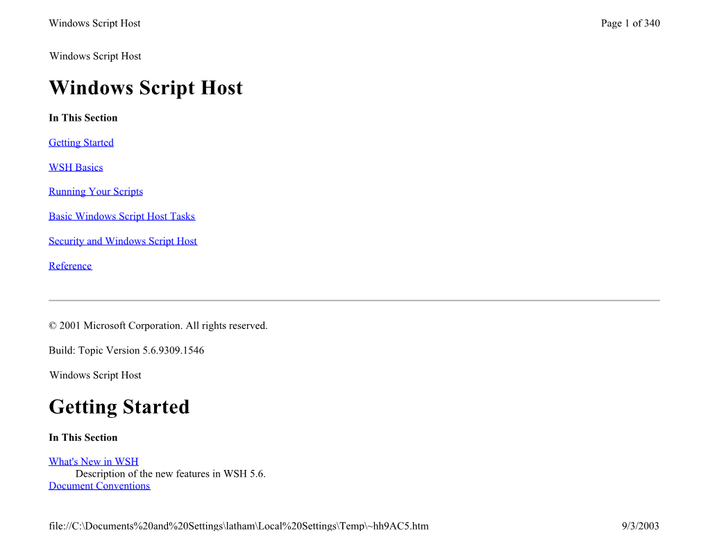 Windows Script Host Getting Started