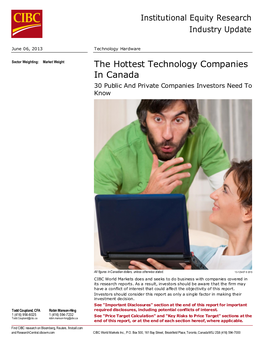 The Hottest Technology Companies in Canada - June 06, 2013