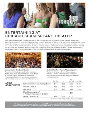Entertaining at Chicago Shakespeare Theater