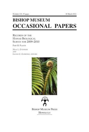 Bishop Museum Occasional Papers