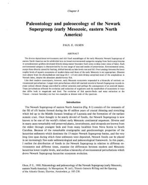 Paleontology and Paleoecology of the Newark Supergroup (Early Mesozoic, Eastern N0,Rth America)