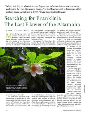 Searching for Franklinia the Lost Flower of the Altamaha