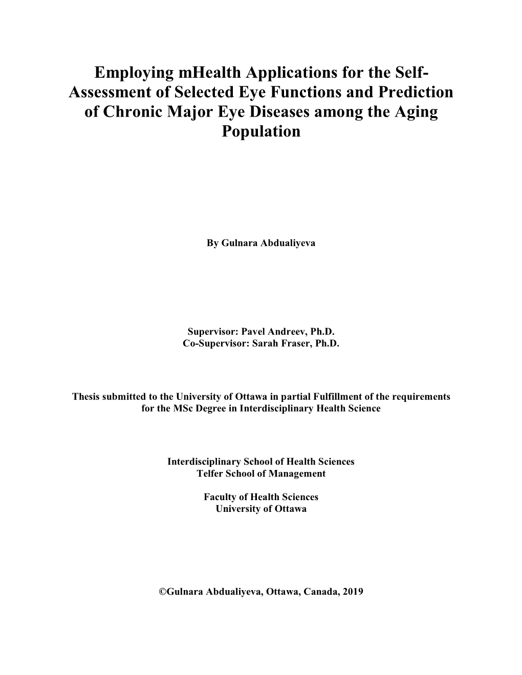 Assessment of Selected Eye Functions and Prediction of Chronic Major Eye Diseases Among the Aging Population