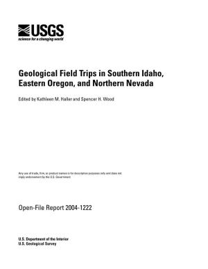 Geological Field Trips in Southern Idaho, Eastern Oregon, and Northern Nevada