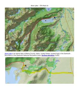 Alice Lake Is an Alpine Lake in Blaine County, Idaho, United States, Located High in the Sawtooth Mountains in the Sawtooth National Recreation Area