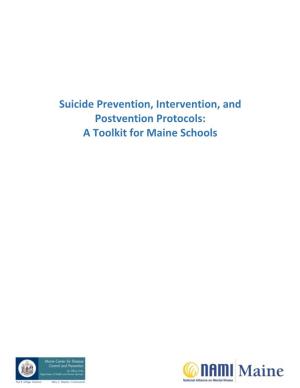 Suicide Prevention, Intervention, and Postvention Protocols