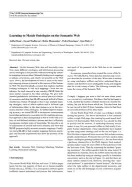Learning to Match Ontologies on the Semantic Web