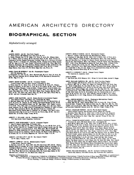 American Architects Directory Biographical