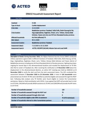 ERM10 Household Assessment Report