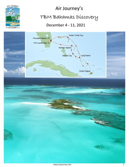 TBM Bahamas Discovery December 4 - 11, 2021