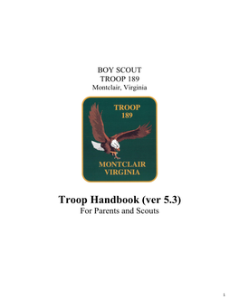 Troop Handbook (Ver 5.3) for Parents and Scouts