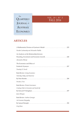 FALL 2016 Journal of Austrian Economics