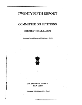 Twenty Fifth Report