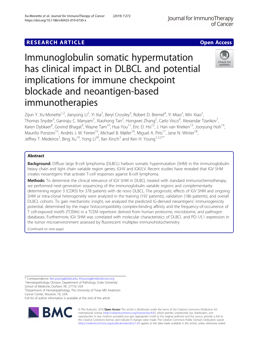 Immunoglobulin Somatic Hypermutation Has Clinical Impact In