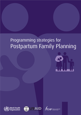 Programming Strategies for Postpartum Family Planning