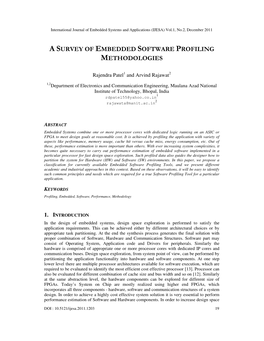 Asurvey of Embedded Software Profiling Methodologies
