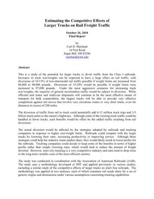 Estimating the Competitive Effects of Larger Trucks on Rail Freight Traffic