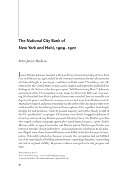 National City Bank of New York and Haiti, 1909 – 1922