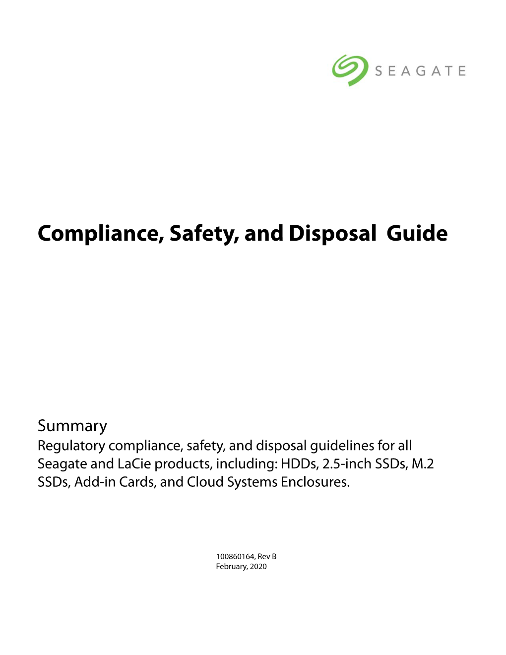 Compliance, Safety, and Disposal Guide