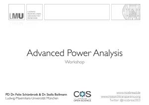 Advanced Power Analysis Workshop