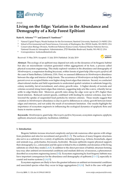 Variation in the Abundance and Demography of a Kelp Forest Epibiont