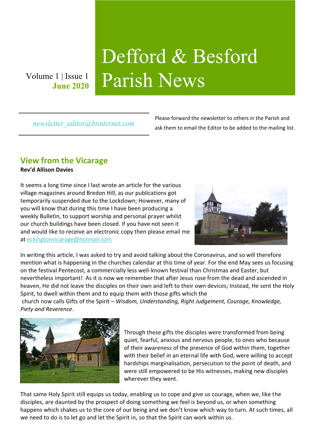 Defford & Besford Parish News