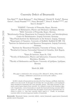 Convexity Deficit of Benzenoids Arxiv:2003.09716V1 [Math.CO]