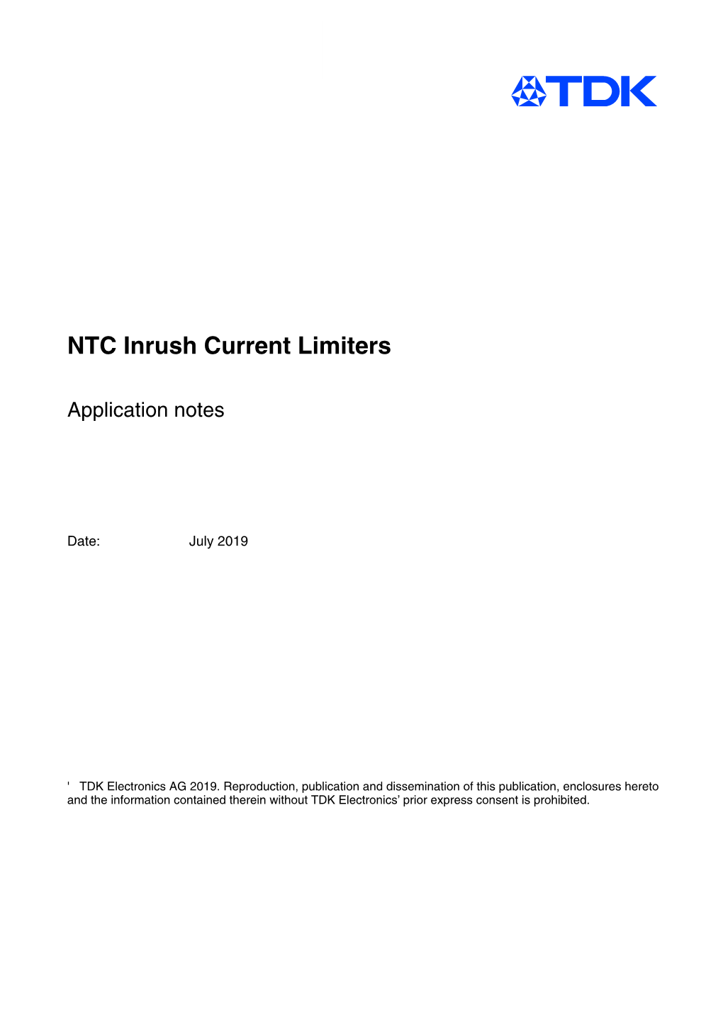 NTC Inrush Current Limiters