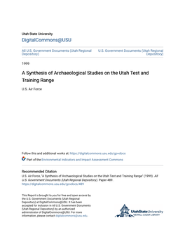 A Synthesis of Archaeological Studies on the Utah Test and Training Range