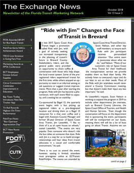 The Exchange News October 2018 Newsletter of the Florida Transit Marketing Network Vol 13 Issue 2