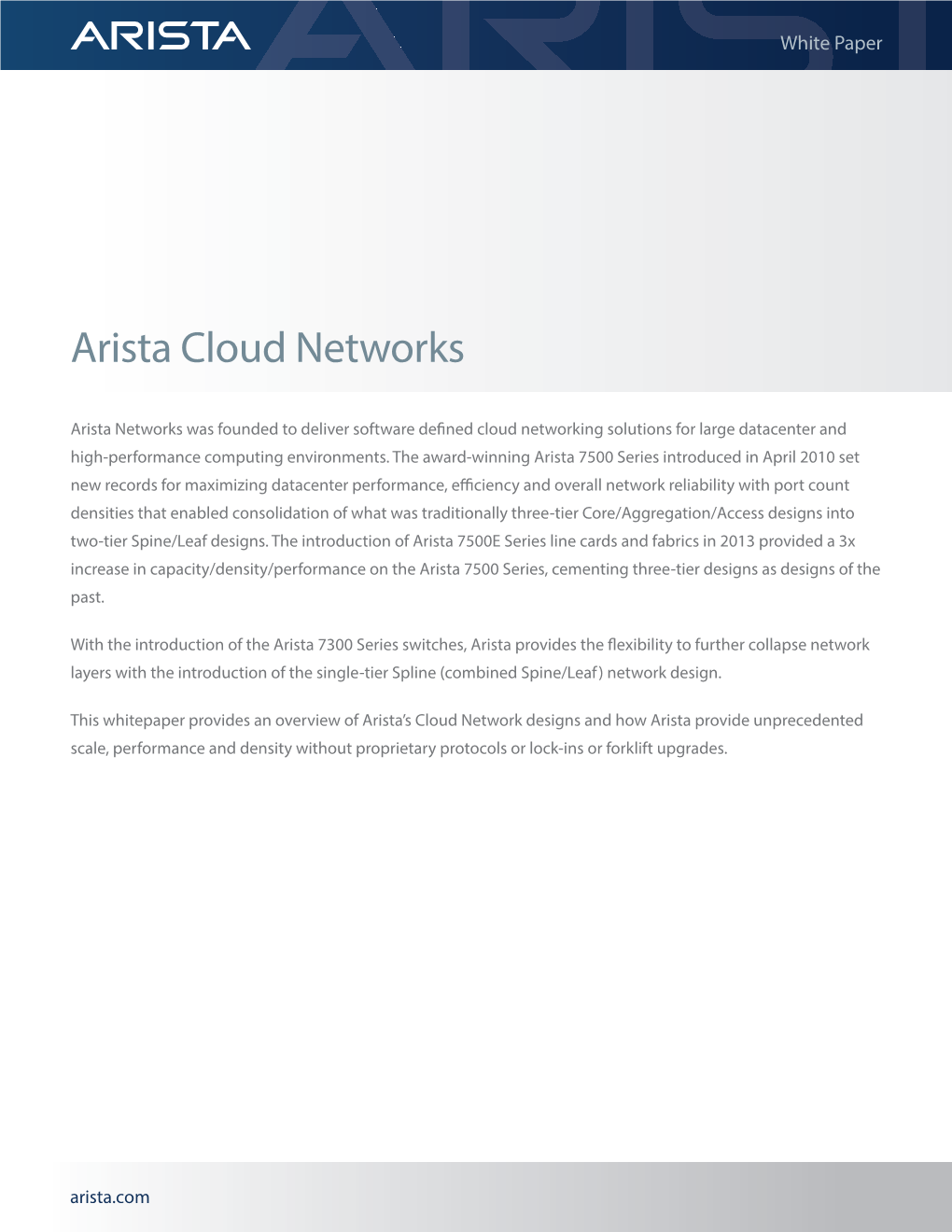 Arista Cloud Networks
