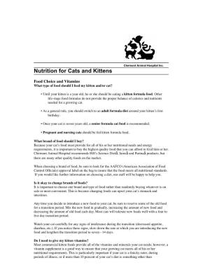 Cat and Kitten Nutrition