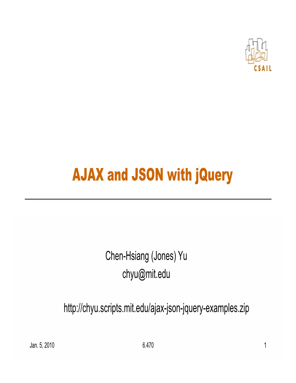 AJAX and JSON with Jquery