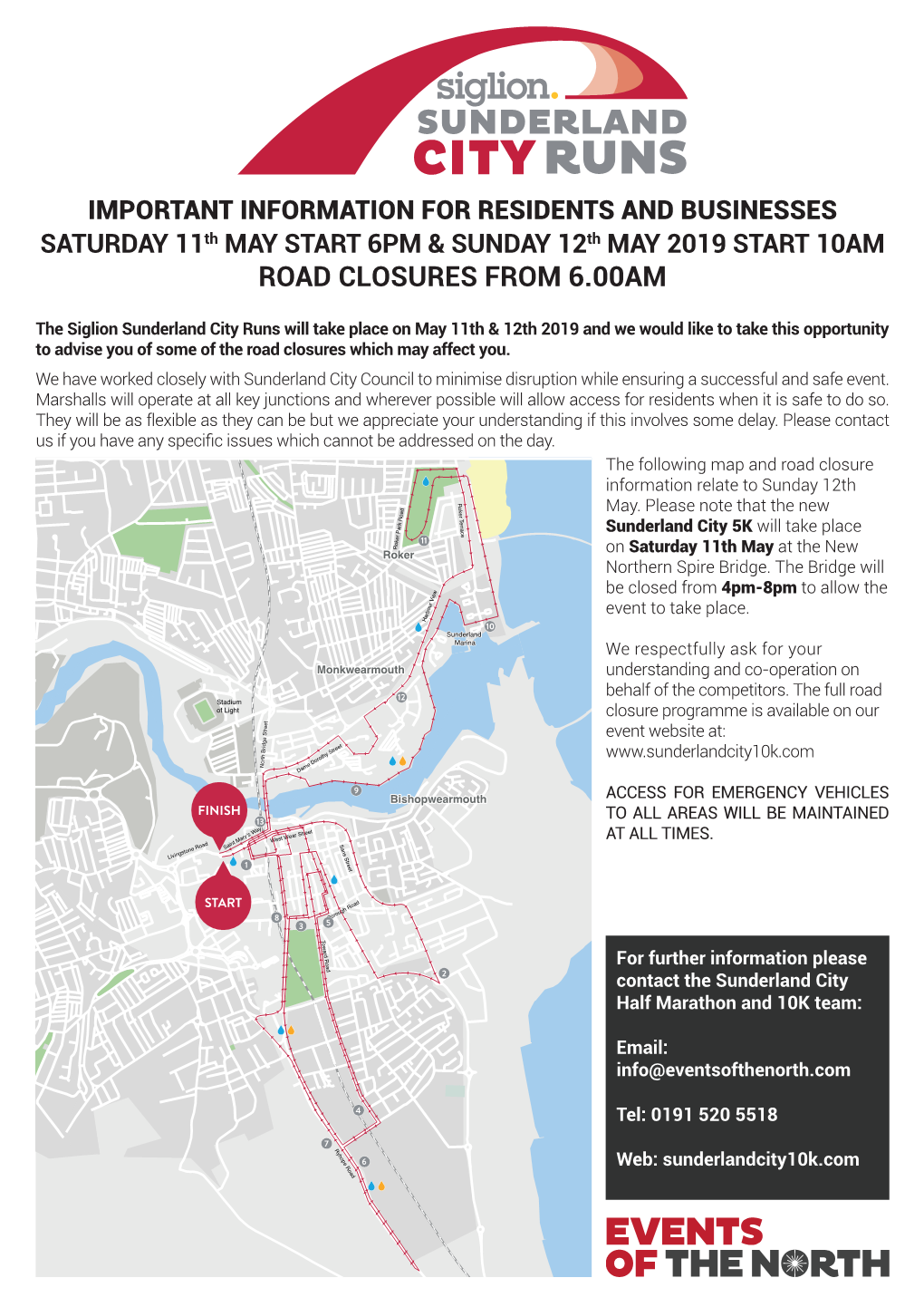 Road Closures from 6.00Am the Route