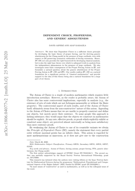 Arxiv:1806.04077V2 [Math.LO] 25 Mar 2020 Ainlapcso H Ihriﬁie HF Uddb EPSR by Word