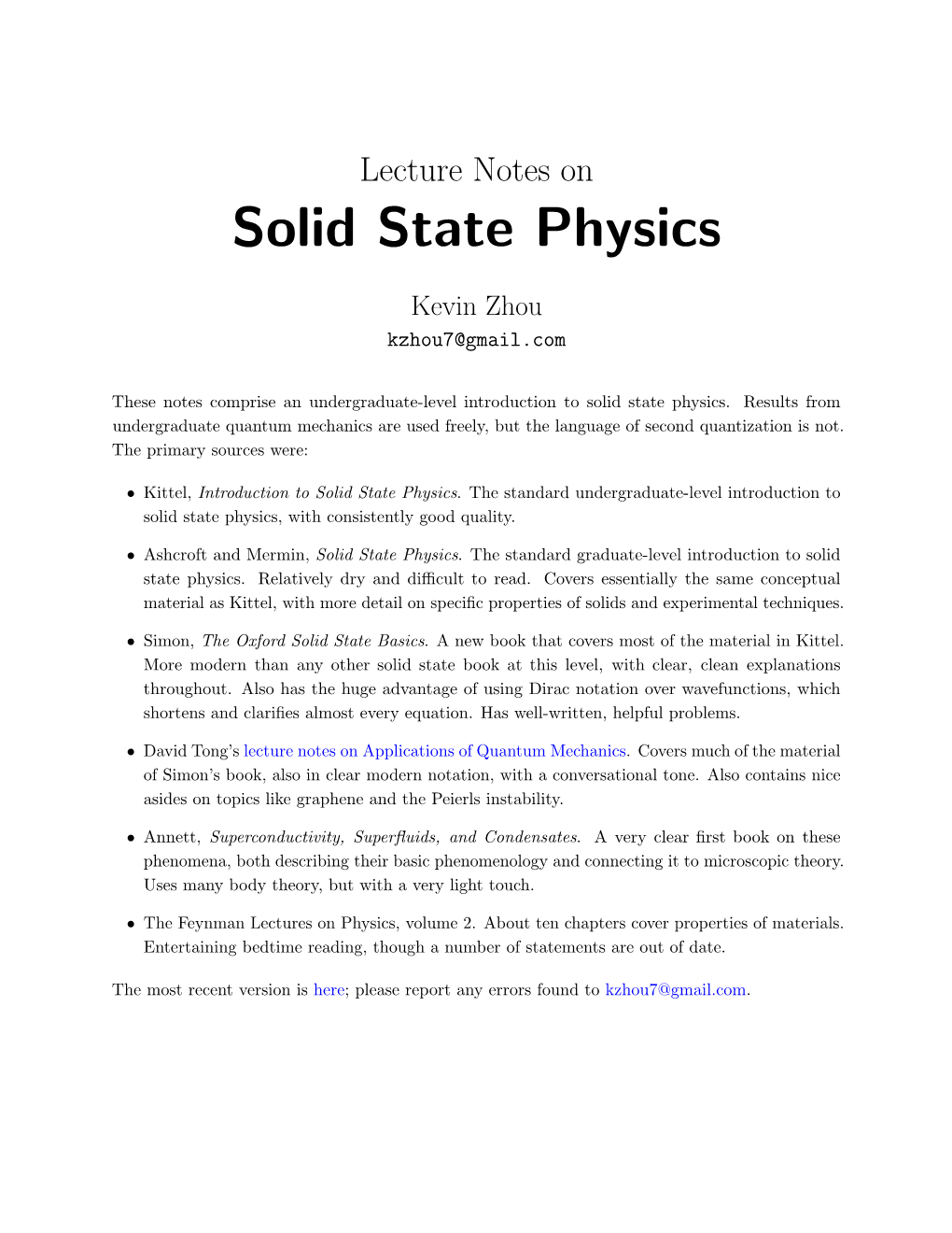 Solid State Physics