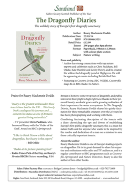 The Dragonfly Diaries the Unlikely Story of Europe’S First Dragonfly Sanctuary
