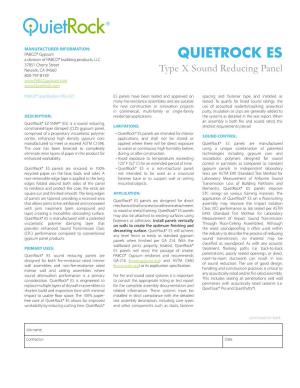 Quietrock EZ-SNAP Submittal