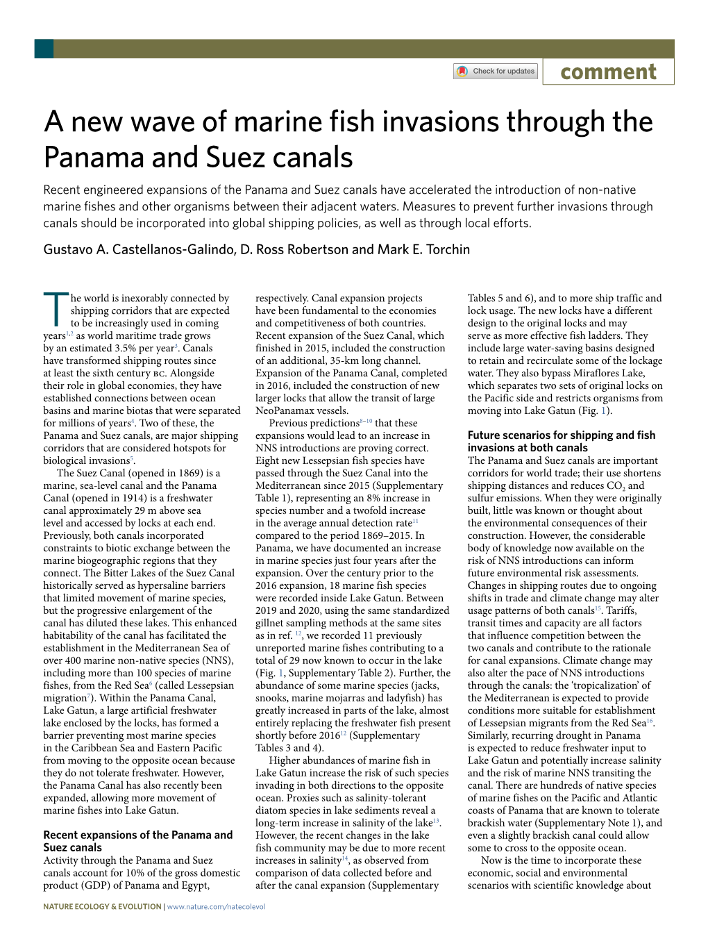 A New Wave of Marine Fish Invasions Through the Panama and Suez Canals