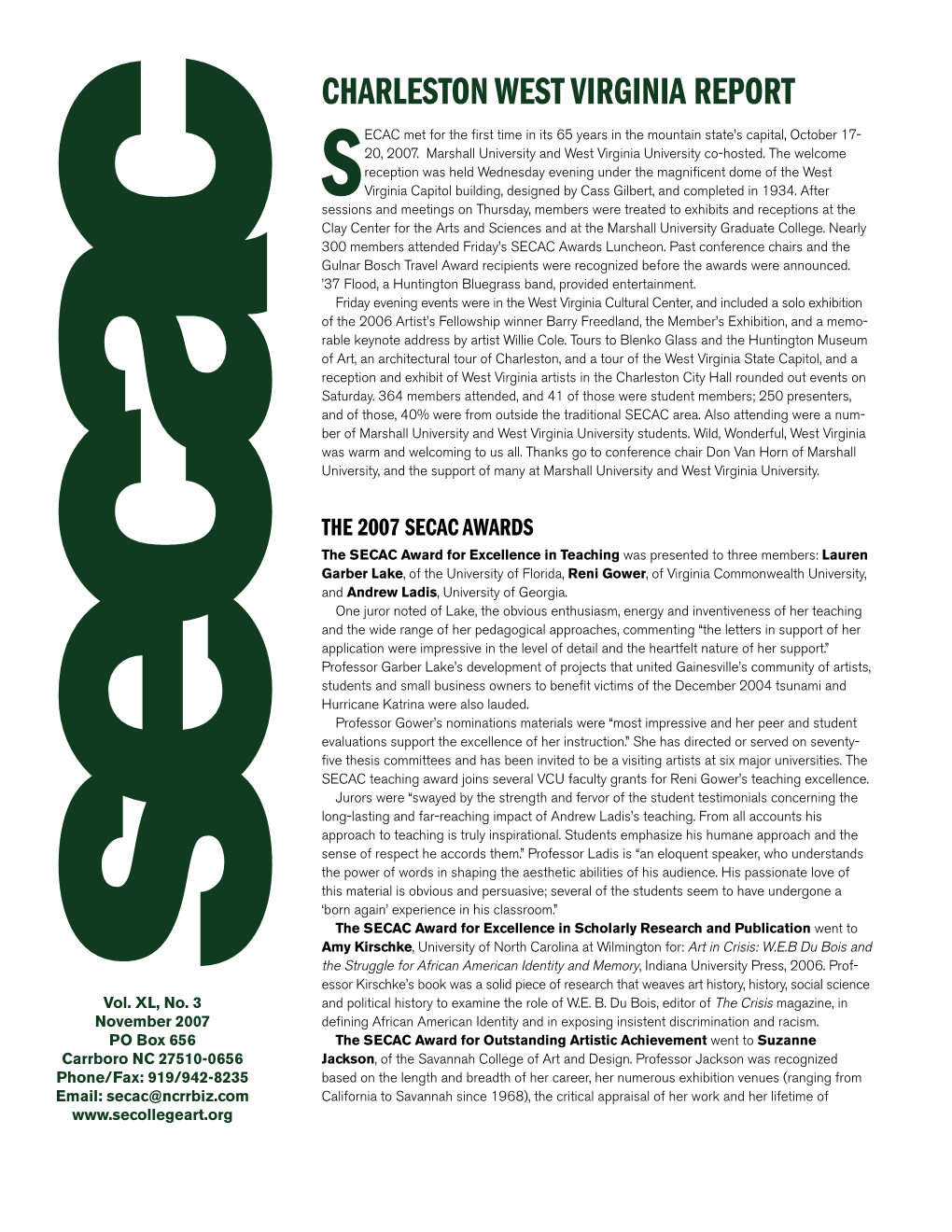 SECAC Newsletter November 2007