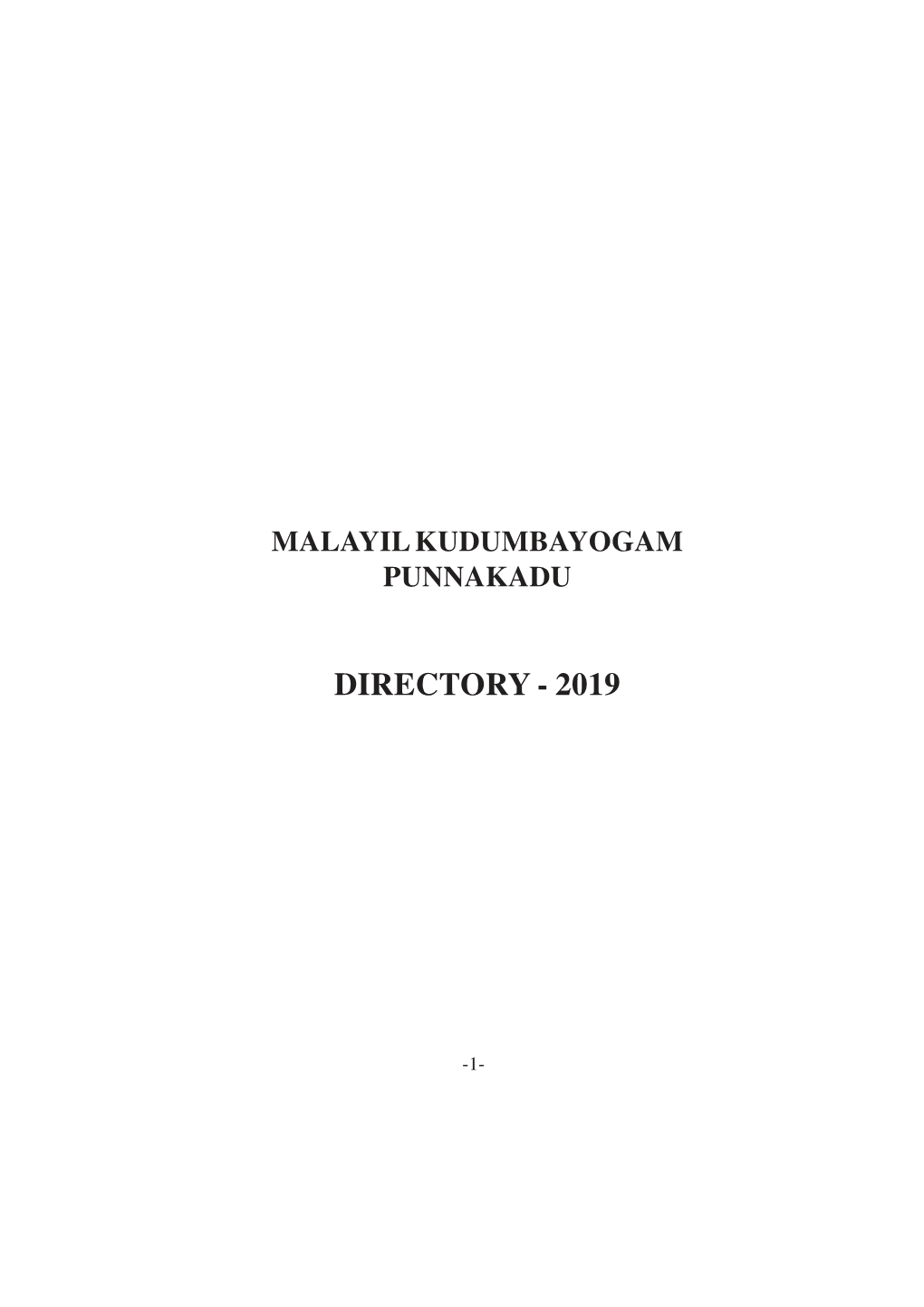 Directory - 2019