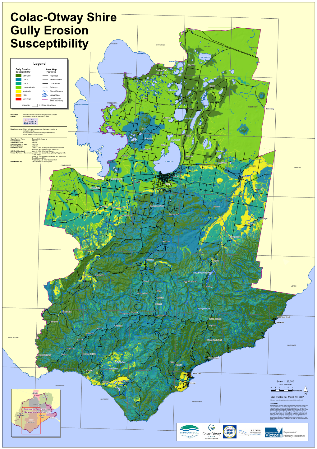 Colac-Otway Shire Gully Erosion Susceptibility