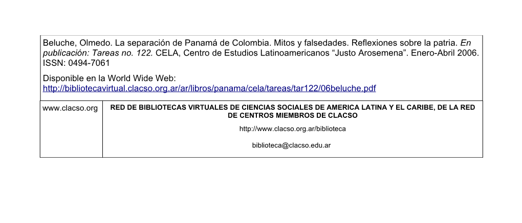 La Separación De Panamá De Colombia. Mitos Y Falsedades