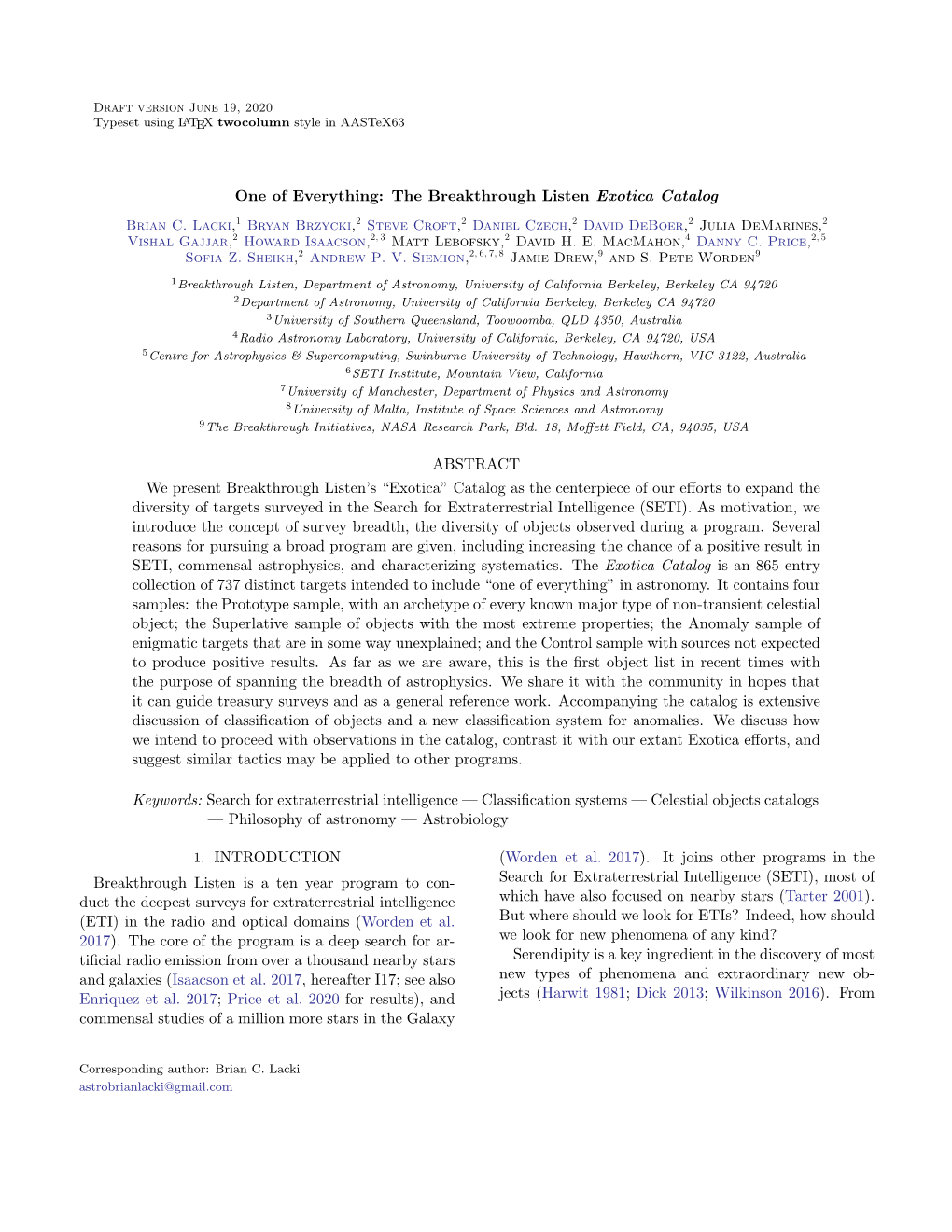 “Exotica” Catalog As the Centerpiece of Our Eﬀorts to Expand the Diversity of Targets Surveyed in the Search for Extraterrestrial Intelligence (SETI)