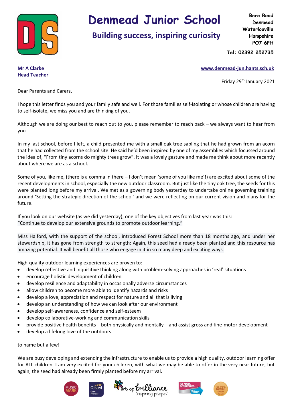 Head Teacher Weekly Newsletter