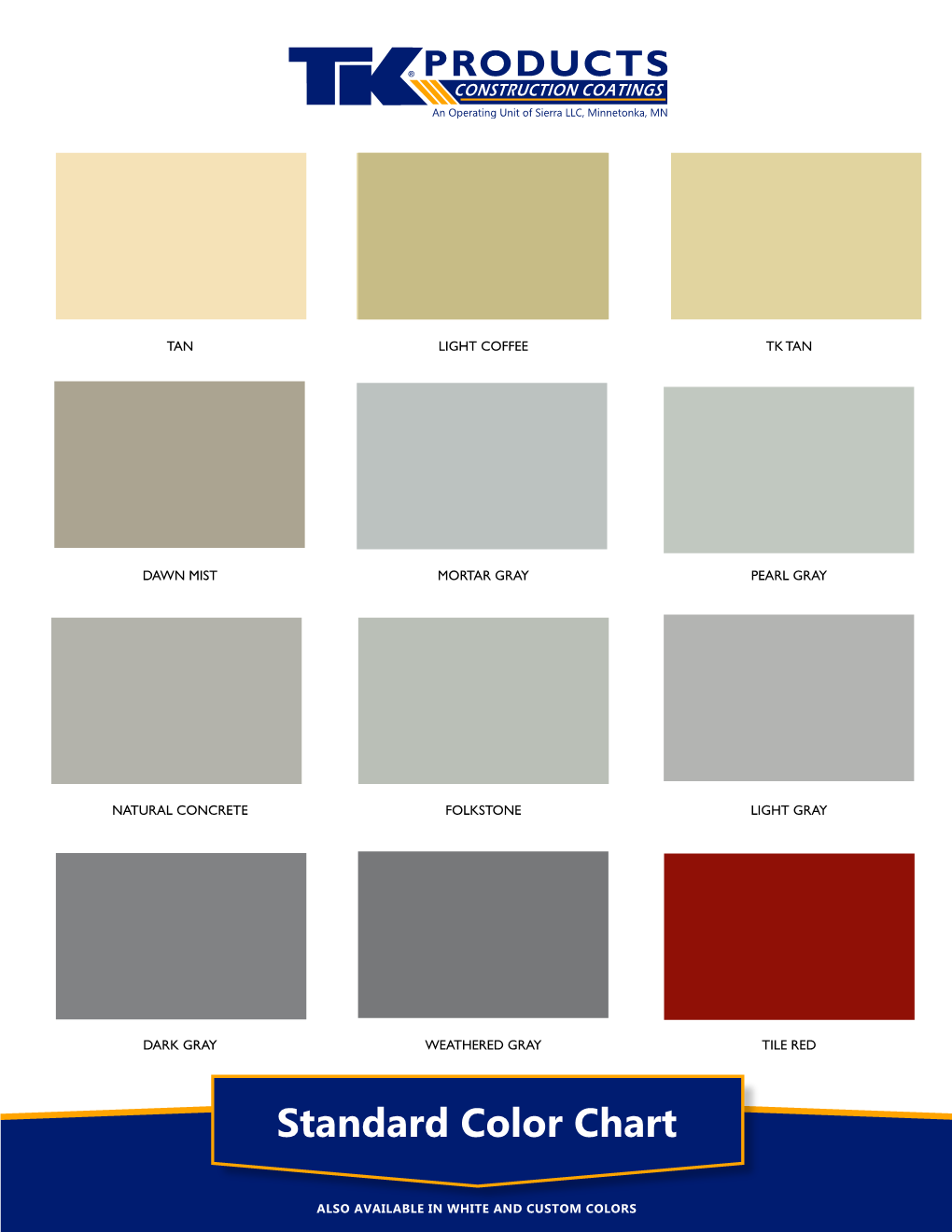 Standard Color Chart