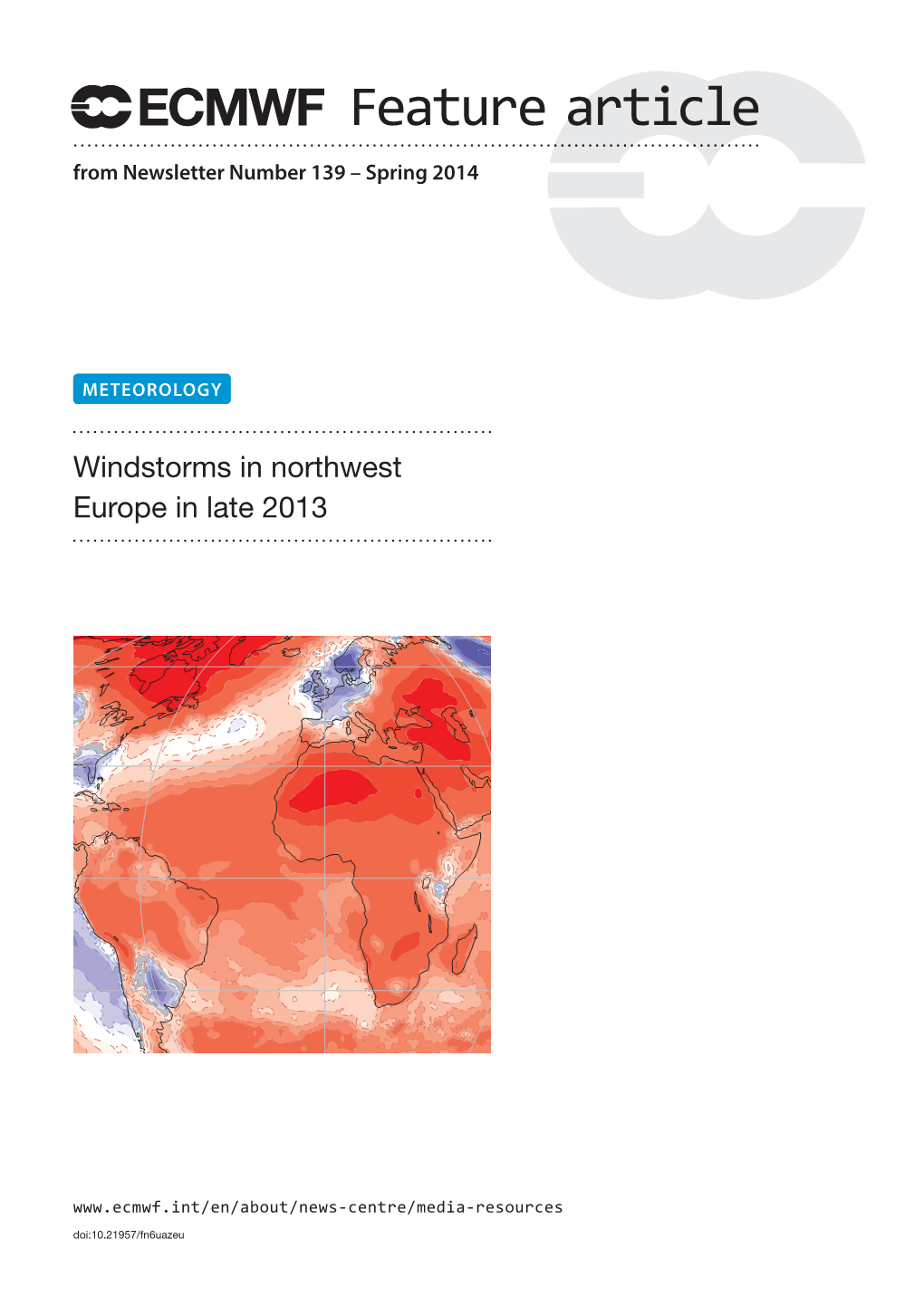 Windstorms in Northwest Europe in Late 2013