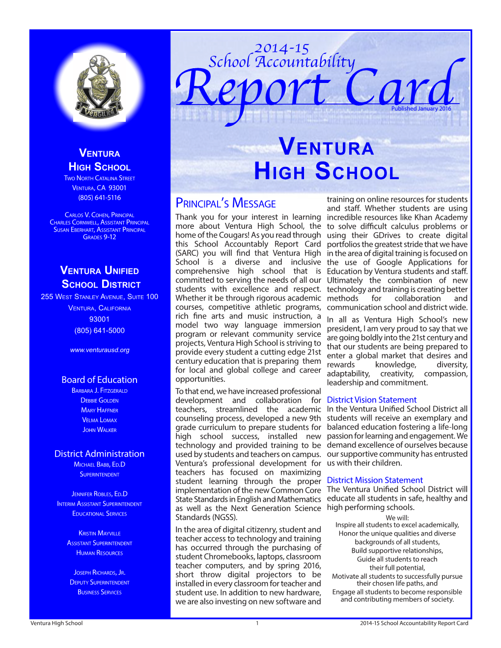 Report Cardpublished January 2016