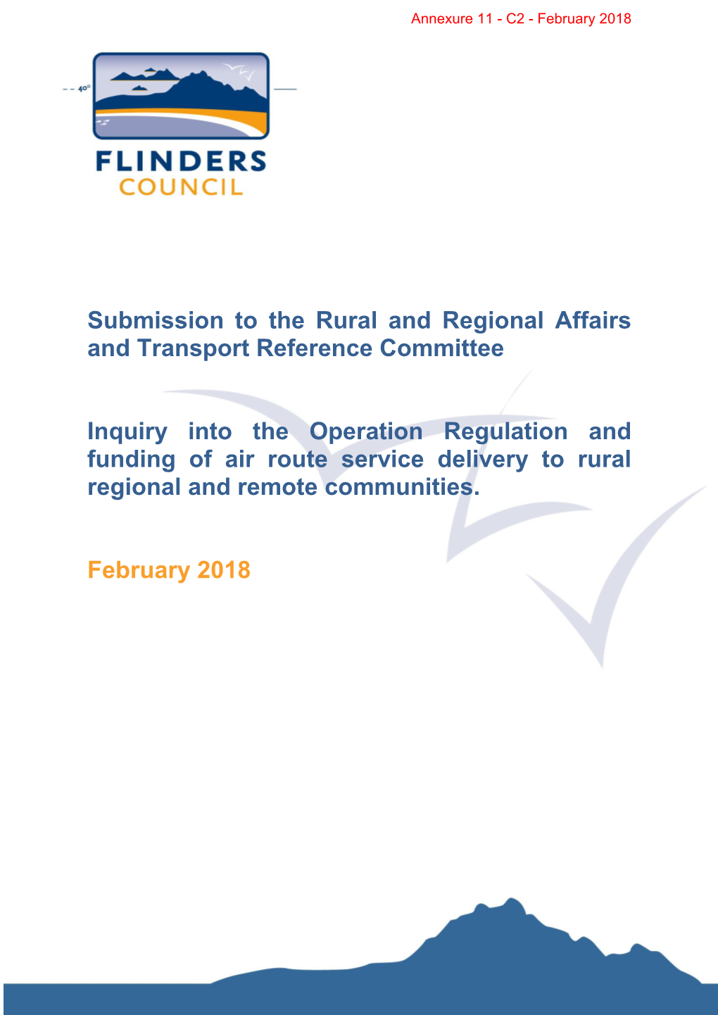 Submission to the Rural and Regional Affairs and Transport Reference Committee