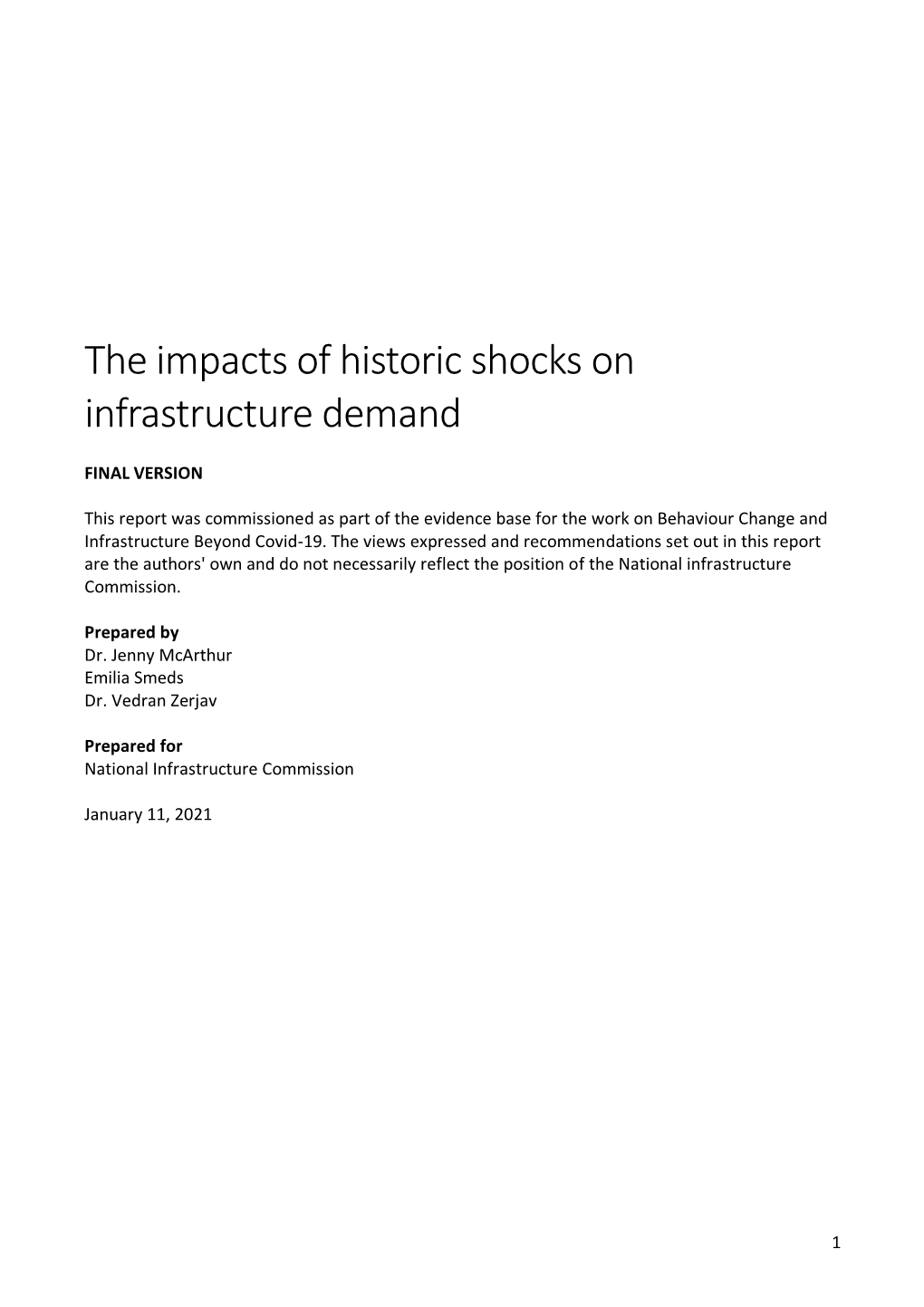 Historic Shocks Report